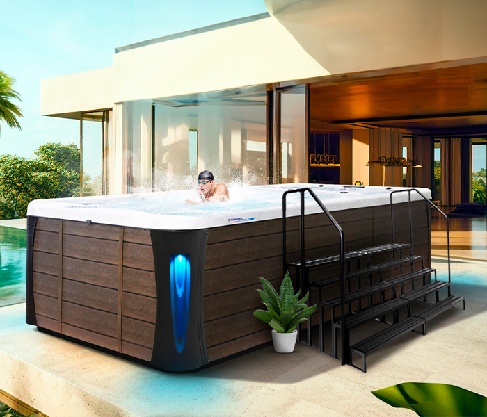 Calspas hot tub being used in a family setting - Picorivera