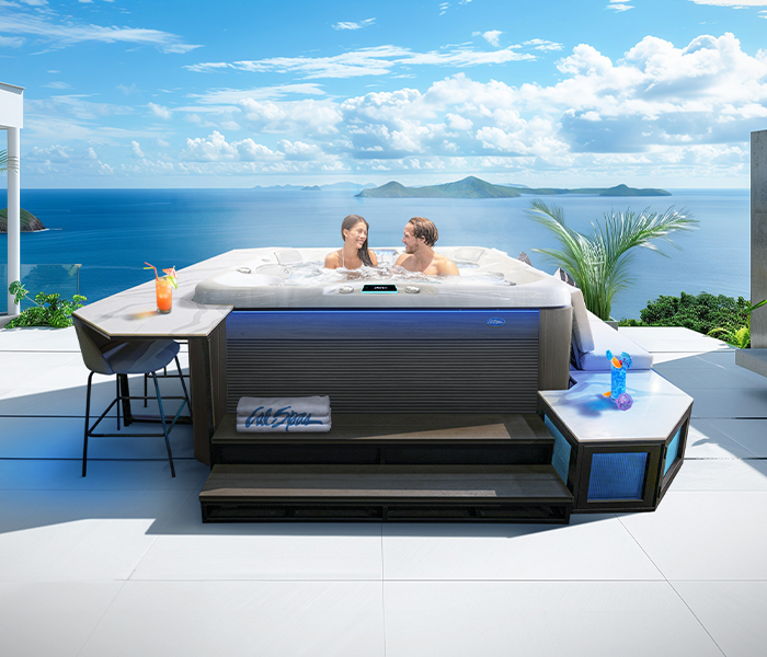 Calspas hot tub being used in a family setting - Picorivera